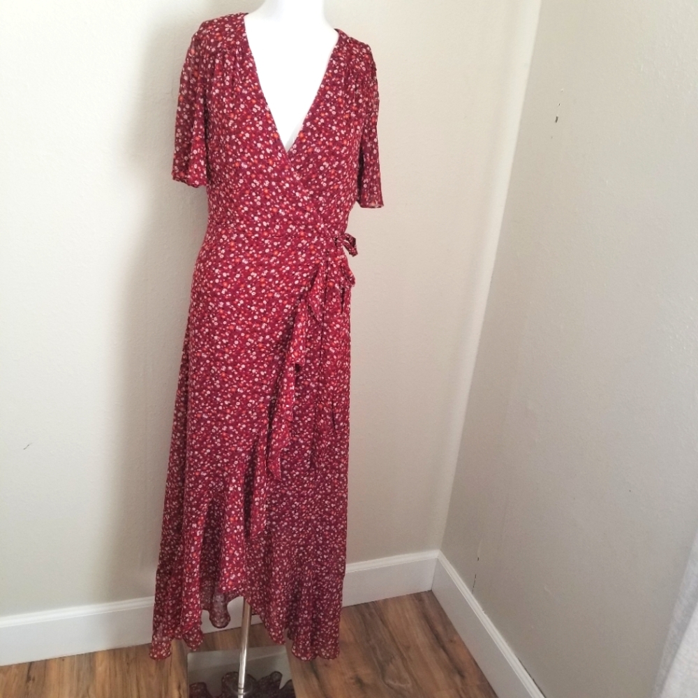 Lulus Floral Dress in Red